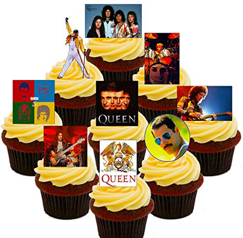 Made4You Queen Bohemian Rhapsody Party Pack, Edible Cake Decorations - Stand-up Wafer Cupcake Toppers (36)