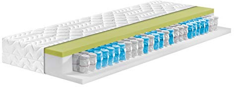 Traumnacht Basis 7-Zonen 2 in 1 Duo Tonnentaschenfederkernmatratze, mit hochwertiger Viscoauflage, Härtegrad 2 und 3, 100 x 200 cm, Öko-Tex zertifiziert, produziert nach deutschem Qualitätsstandard