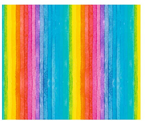 Ursus 77660001 Transparentpapier Regenbogen Streifen, 10 Bogen Papier 115 g/qm ca. 50 x 61 cm, einseitig Bedruckt, bunt