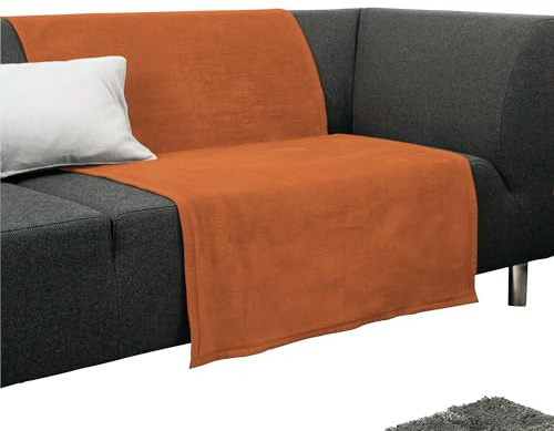 Erwin Müller Sesselschoner, Sofaläufer, Sofaschoner Terra Größe 75x200 cm - strapazierstark, weich, temparaturausgleichend (weitere Farben)