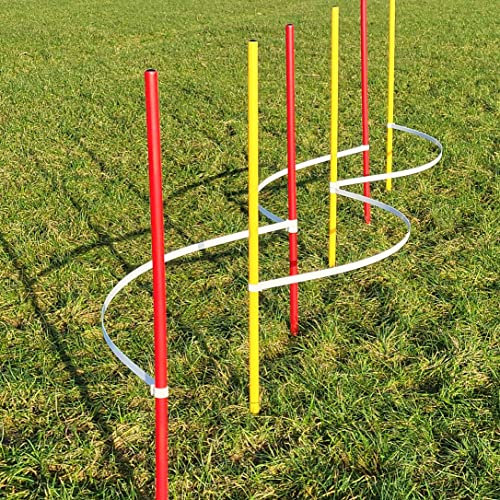 Wuzzmann Agility - Slalom - AUSBILDUNGSSET MIT 4 SLALOMBÖGEN/TRAININGSBÖGEN + 6 SLALOMSTANGEN ROT/GELB