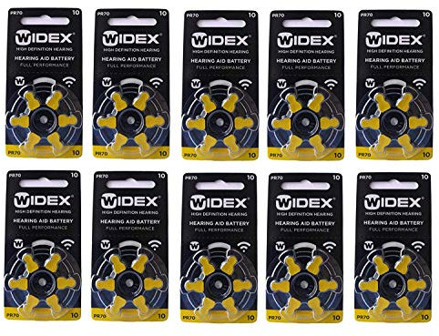 Batteria per apparecchi acustici taglia 10 (PR70) (10 pacchetti = 60 batterie)