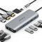 Omars Adaptateur USB C Hub 11-en-1, Triple Affichage(Dual HDMI 4K&VGA), Dock Station avec RJ45 1Gbps LAN, 4xUSB, Lecteur de Carte SD/Micro SD, Port d'alimentation Type C 100W PD pour MacBook Pro Air