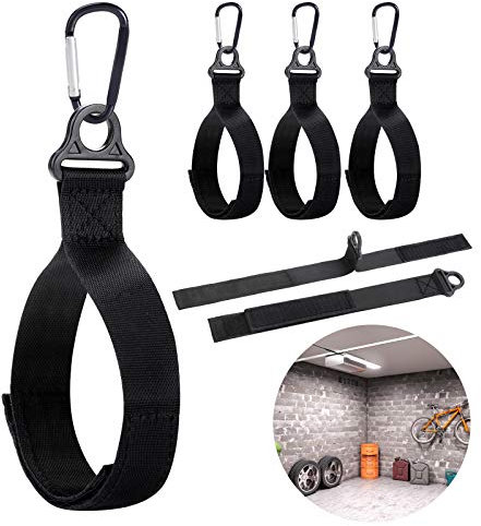 6 Pack Heavy Duty Storage Straps and Garage Organiser, Hook and Loop Extension Cord Organizer, Holder, Cord Wrap, for Hose, Rope, Cables of Home, Basement, RV Workshop, Boat