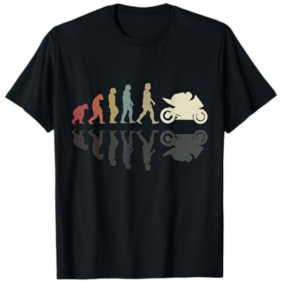 Motocicleta evolución vintage sombra motociclista motociclista Camiseta