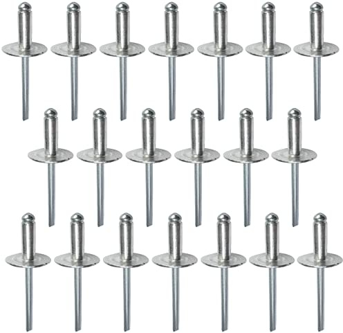 AERZETIX - C48270 - Juego de 20 remaches ciegos Ø4.8x12mm con cabeza ancha 16mm - DIN 7337 C - remache pop con ruptura de vástago - en aluminio/acero