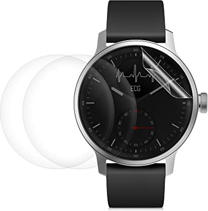 kwmobile 3X Protection écran Compatible avec Withings Scanwatch 42mm - Set de Film Plastique Transparent pour Fitness Tracker