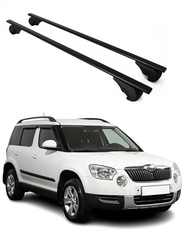 OMAC Dachträger für Skoda Yeti 2009-2017 Stahl 2 Stangen Schwarz