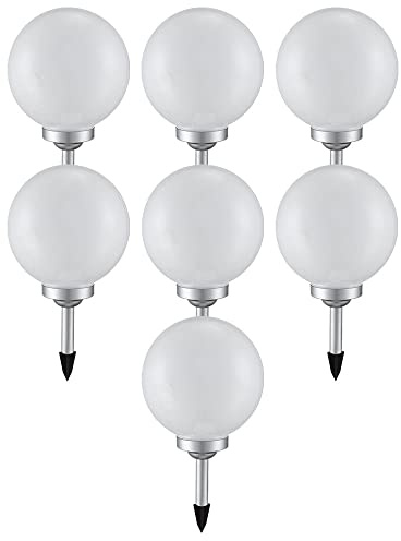 Solarleuchte Kugel Garten LED Gartendeko Solarkugel für Außen 20 cm Kugelleuchte Solar, Leuchtdauer ca. 6-8 Stunden, H 62 cm, 7er Set