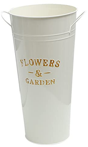 Yardenfun Vintage Blumentopf Aus Robustem Eisenblech Hoher Retro Blumen-Eimer Mit Kleinem Metallgriff Dekorative Vase Für Sukkulenten Und Pflanzen Als Fensterbank Schreibtischdeko