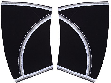 KOSDFOGE Ginocchiere Sollevamento, 1 Paio Supporto E Compressione per Sollevamento Pesi, Powerlifting E Cross Training, Manica in Neoprene 0,27 Pollici per I Migliori Squat Che Corrono Sia (M-Nero)