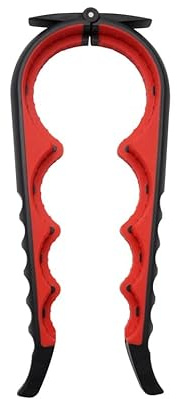Adems Jar Opener Bottle Opener and Ring Pull Can Opener for Weak Hands, Arthritis Hands, Elderly and Children, Red