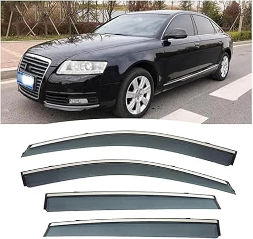DIOTTI 4 Piezas Deflector Ventana Lateral para Audi A6 2006-2011, Visera Ventana Lateral Coche Toldos Ventilación Visera Ventana Lateral