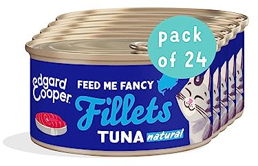 Edgard & Cooper Nassfutter für Katzen, Erwachsene, (Thunfisch, 70 g x 24), Filets für Katzen, sterilisiertes und aktives Katzenfutter, getreidefrei, natürliche Zutaten, frisches Fleisch,