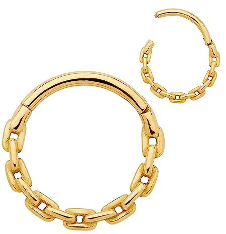 365 SLEEPERS Chirurgenstah 1,2 mm Kettenglied Segment Nasenring Hoop Knorpelohrring Septum Clicker Klappbarer Lippen Daith Helix Rook Tragus Piercing Schmuck