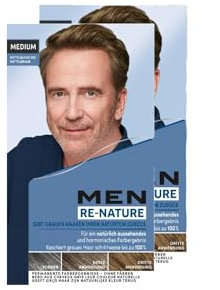 Men Perfect Re-Nature Männer Mittelblond bis Mittelbraun (2x 145 ml), Re-Pigmentierungs-Creme, stellt ohne Haare färben die Naturhaarfarbe wieder her und kaschiert schonend graue Haare