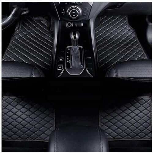 MNBHJGR 4 Stück Leder Auto-Fussmatten für Renault Captur 2020-2024, Anpassen Allwetter Wasserdicht Anti Rutsch Matten, Automatten-Set,All Black