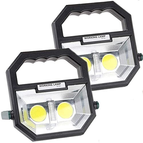 Générique Projecteur LED 10W Lampe de Travail LED sans Fil Rechargeable | Projecteur étanche IP65 avec 6 Modes d'éclairage, Lampe de Travail d'urgence extérieure pour la réparation de campin