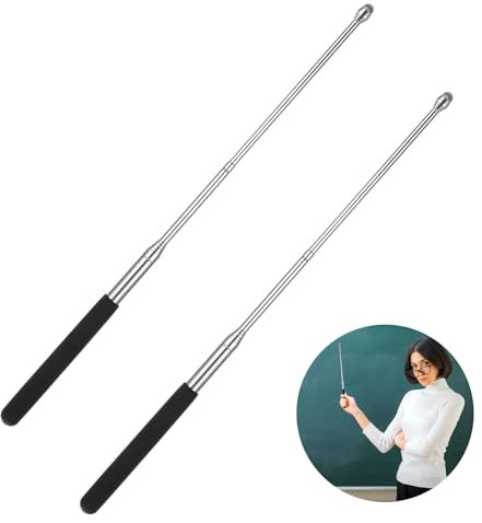 Sibba 2 Stück Ausziehbarer Lehrerzeiger Teleskop Zeiger Ausziehbarer Whiteboard Zeiger Ausziehbar Weicher Empfindlicher Tablet Stift Presenter Zeiger Ausziehbar Auf für Anleitungen Trainer 39.4''
