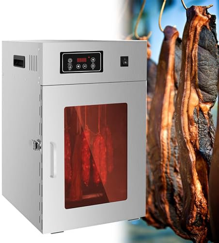 PASPRT Essiccatore per Carne Rotante a Rotazione, disidratatore a scatti, essiccatore per Carne e Frutta, essiccatore per Alimenti Commerciale, Regolazione 30-90 ℃ (Dryer 25kg at One Time)