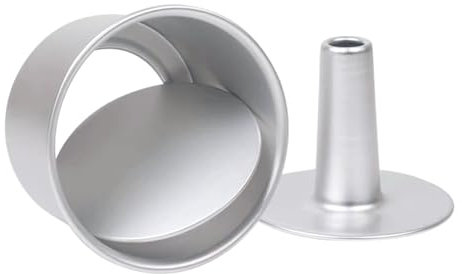 Auddemg Tortiera Professionale Tonda, Stampo Torta con Due Fondi Intercambiabili in alluminio anodizzato, Diametro 20 cm, Argento