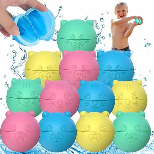 Globos de Agua Reutilizables – Bolas de Rellenables, Rápido Llenado de Globos Agua, Bolas Imantadas de Colores, Ideales para Diversión en Verano y Juegos al Aire Libre