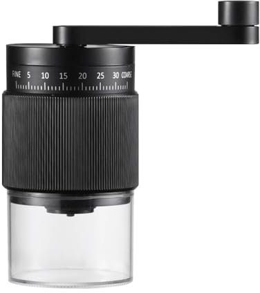MIOYOOW - Molinillo de café manual, máquina de grano espresso, herramienta de café con precisión ajustable a 35 niveles y 200 ml/25 g, trituradora de café para casa, oficina, excursiones