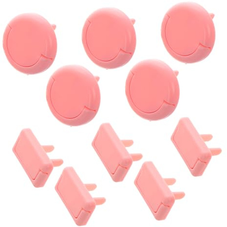 ERINGOGO Steckdosensicherungen für Babys 10 Stück Rosa Steckdosenabdeckung Kindersicher mit Isoliertem Design und Einfacher Montage zum Schutz Elektrischer Steckdosen