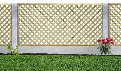Urban Diamond, 6ft x 3ft Fence Panel Wooden Trellis Topper | Heavy-Duty Wall Lattice for Decorative Privacy Fencing, Outdoor Garden Divider, Pergola, & Arch (Wide: 182.8cm x High: 90cm) (4 Pack)