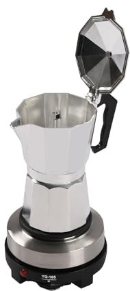 RjcdOPL Caffettiera elettrica italiana con base 500 W, per 6/3 tazze da espresso, 5 temperature regolabili fino a 200 ℃, spegnimento automatico (150 ml)