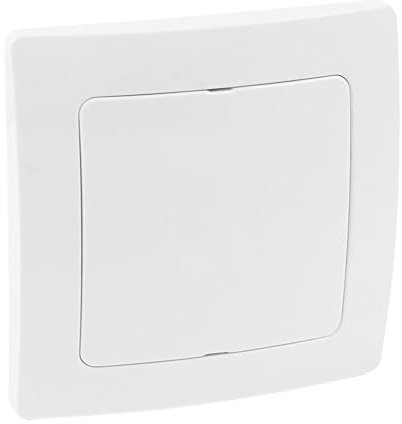 Base coperchio cieco bianca dal design minimalista, ideale per coprire collegamenti elettrici e mantenere una finitura pulita sulle superfici.