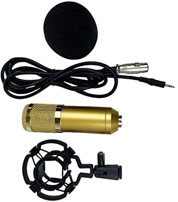 Toddmomy Bm-800 Gold Kondensatormikrofon Doppellagiges Elastisches Gitter aus Kunststoff für Konferenzen Gesangsaufnahmen und Karaoke
