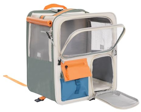 Rollende Haustier-Rucksack,Höhe 47-91cm Kann als Rucksack oder Rollenden Gepäckträger,Hunderucksack Mit Rädern Hunderucksack Tragbar Katzenrucksack,Tragfähigkeit 12.5kg(Katzen), 5kg(Hund)
