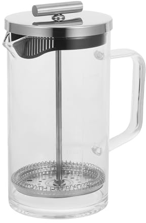 TOBBOMEY Cafetière à Piston Verre Transparent avec Graduation Pressage Manuel pour Café et Thé Usage Domestique et Bureau