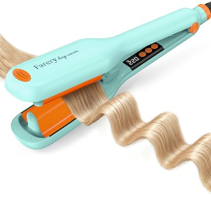 Farery 25 mm Welleneisen für tiefe Wellen – 3-fach Lockenstab mit Ionentechnologie, Rundum-Hitzeschutz, Gleichmäßige Wärmeverteilung, 360° Drehkabel, Beach Waves für langes und kurzes Haar