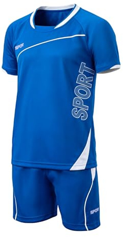 BBXWANG Football Kits for Boys, Kids Football Kit Soccer Jersey Set Costume Kids, Training Shirts And Shorts Set, Gifts for Boys 4-13 Years