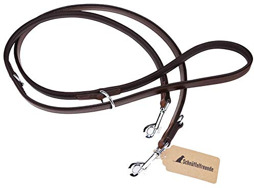Schnüffelfreunde Hundkoppel av Läder I Läderkoppel för hunden I Koppel för Hundar (230cm, Brun)