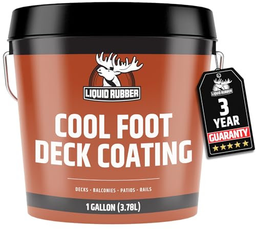 Liquid Rubber Cool Foot Pool Deck Coating, Cooling, Pale Brown, 1 Gallon