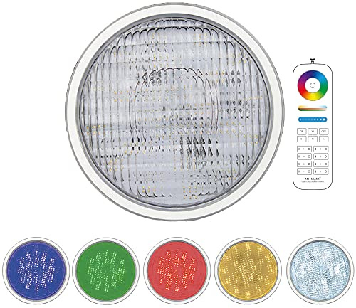 LED PAR56 RGB+CCT Poollampe Poolleuchte Poolbeleuchtung Lampe für Unterwasser Unterwasscheinwerfer MiLight PW01 Farbwechsel und Weiß CCT mit Fernbedienung oder App Alexa DMX (Einzeln+Fernbedienung)