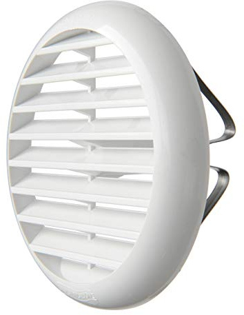 La Ventilazione TU100B Griglia di Ventilazione Tonda in Plastica con molle, Bianca, diametro 106 mm