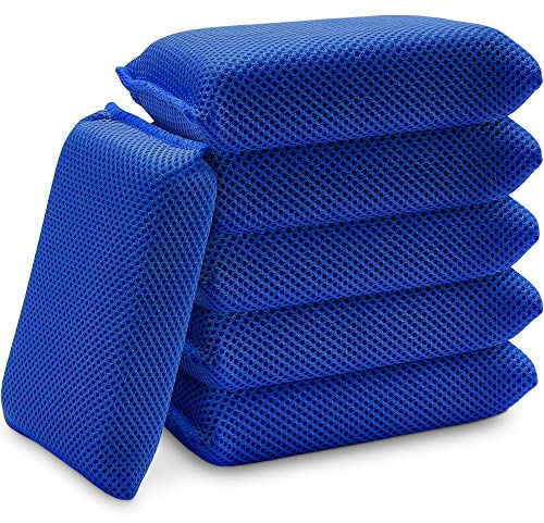 Bug Sponge for Car Washing (6 Pack) — Bug and Tar Remover for Cars - Ultra Soft Mesh Car Wash Sponge Non-Scratch