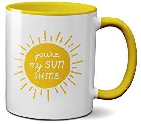 SMARTYPANTS You are My Sunshine Mug - Inspirational Quote Meaningful Change Present Gift Idea Coffee Tea Ceramic Handle Idea Heavy Duty Handle Dishwasher and Microwave Safe (Yellow