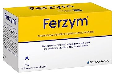 Specchiasol Ferzym Fast| 10 Viales / 8 ml | sin gluten | ayuda a restaurar la flora intestinal