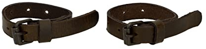Gusti Lederriemen Leder - Mathias 20cm 2er Set Schnallriemen Spannriemen Riemen Schnalle kurzer Ledergurt Befestigung Pack 2 Stück Braun