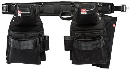 The Diamondback Artisan Tool Belt System, Right Handed, Black, Medium | for Carpenters Electricians Roofers Drywall, Pouches Hold Tools Fasteners and Ties, Padded, Hammer Holder