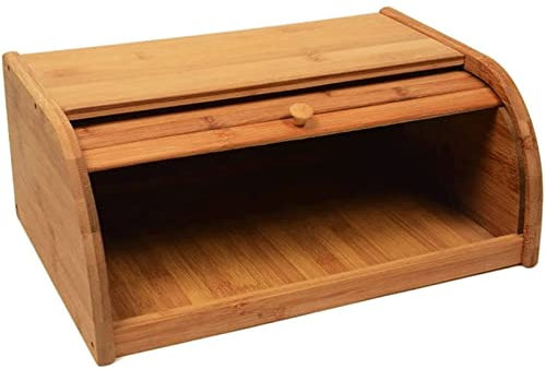 ABGRC Cocina Panera Panera de Madera con Tapa Enrollable, panera de Gran Capacidad, contenedor de Almacenamiento para mostrador de Cocina de Granja, Soporte para Pan Decoración