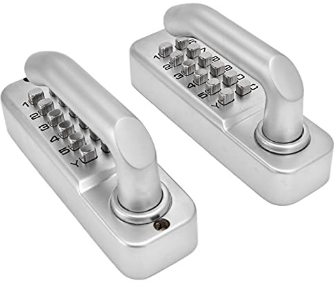 Keyless Entry Mechanical Lock With Double Sided Keypads and Handle for Outdoor Fence, Front Door - No Battery or Power Needed