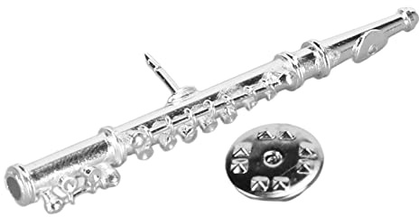 Musikinstrument Brosche, Flöte Brosche Pin, dekorative Brosche Pin, Silber Flöte Brosche Miniatur für Graduierung
