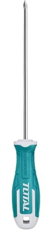 TOTAL - Tournevis - Embout Phillips - Acier S2 - Tige Ronde - Embout Aimanté - Couleur : Bleu - Taille : PH3 x 200 mm