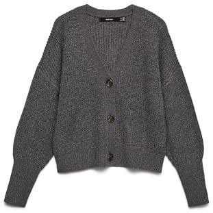 Vero Moda Femme Vmlea Noos À Col en V Et Poignets Cardigan, Asphalt, XL EU